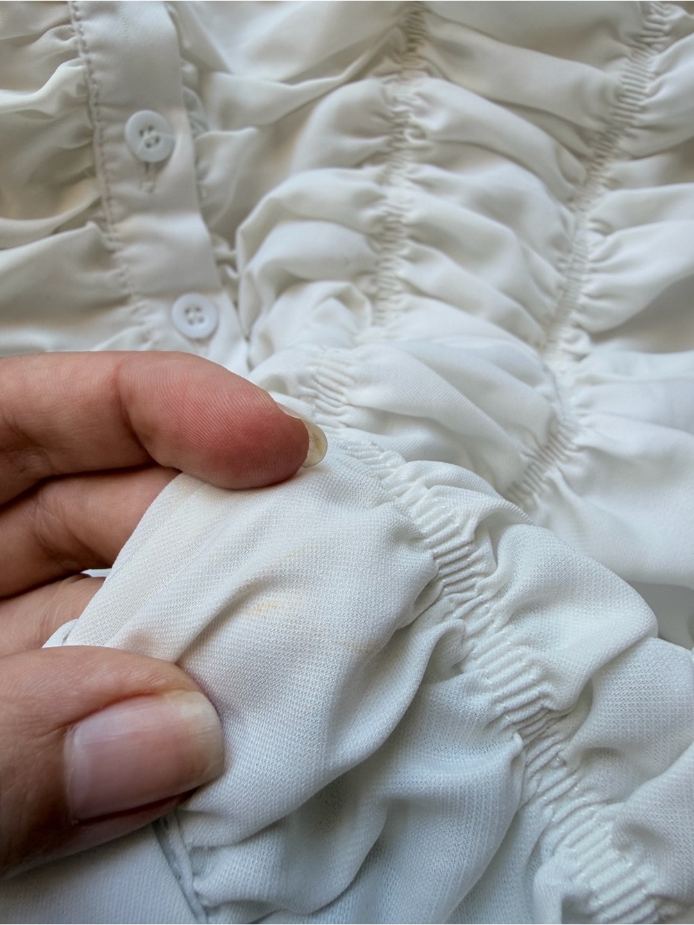 Elegant White Ruched Women's Top - Picture 10 of 10